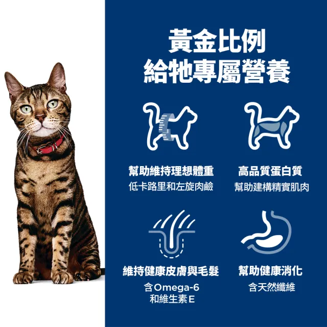 【Hills 希爾思】官方直營 低卡配方 成貓 雞肉 1.81公斤(貓飼料 貓糧 減重 維持理想體態)
