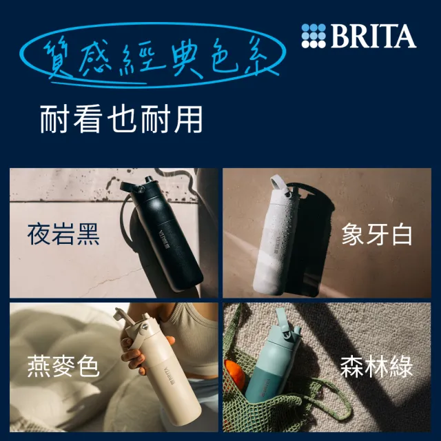 【BRITA】官方直營 LARQ探索原素輕量手提寬口吸管保溫杯680ml