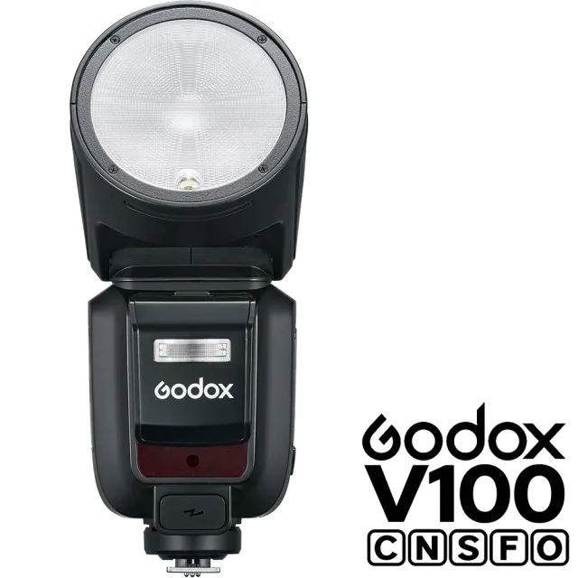 【Godox 神牛】V100 TTL 鋰電池圓燈頭閃光燈 (公司貨) 機頂閃光燈 中文顯示 彩色觸控螢幕 100W