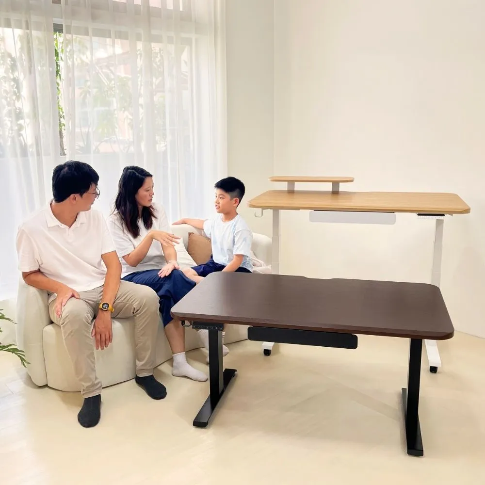 【aka】超升動電動升降桌 150x70cm(三節式雙馬達/坐站兩用/辦公桌/電腦桌/書桌)
