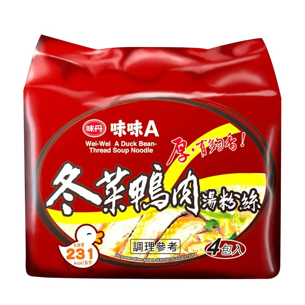 【味丹】冬菜鴨肉湯粉絲 4包/袋 60g/包(粉絲泡麵)