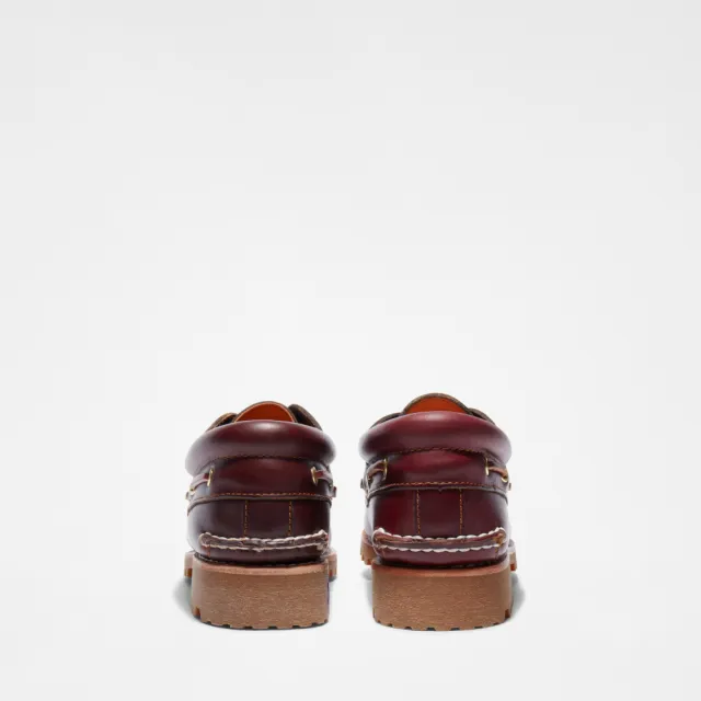 【Timberland】男款酒紅色經典三孔帆船鞋(50009648)