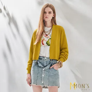 【MON’S】羅紋翻領抽繩短版外套(直)