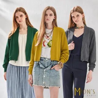 【MON’S】羅紋翻領抽繩短版外套(直)