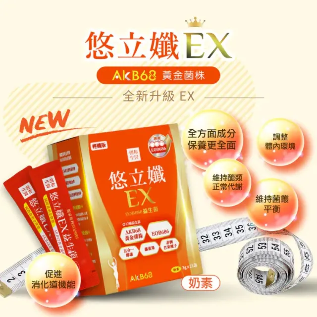 【朝和生醫】悠立孅EX（奶素）｜促進新陳代謝｜EOB686、12種益生菌、藤黃果