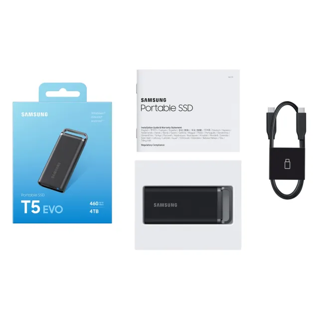 【Samsung 三星】T5 EVO 4TB Type-C USB 3.2 Gen 1 外接式ssd固態硬碟(MU-PH4T0S/WW)