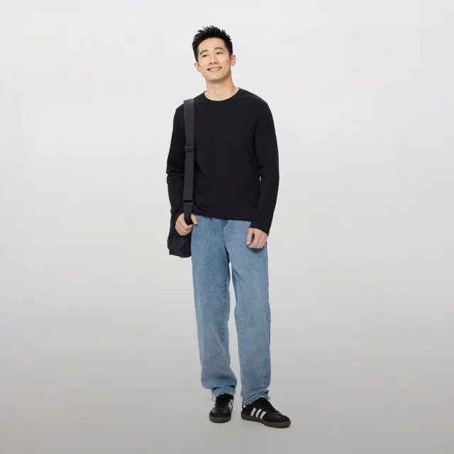 【GIORDANO 佐丹奴】男裝速乾抗皺親膚長袖T恤(多色任選)