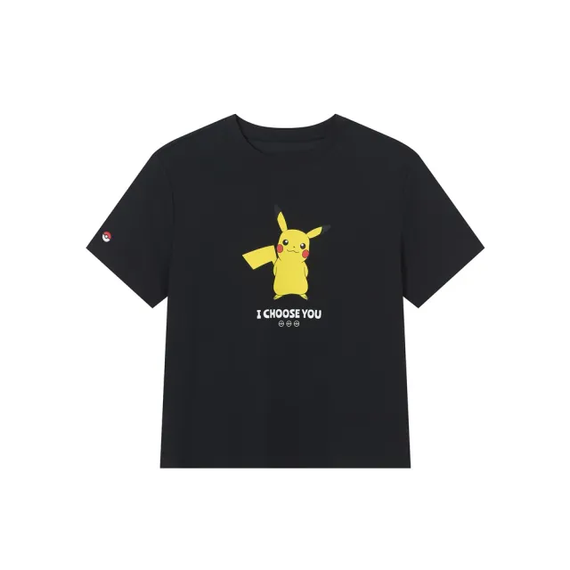 【GIORDANO 佐丹奴】女裝寶可夢印花短袖T恤 Pokemon系列(09 標誌黑)