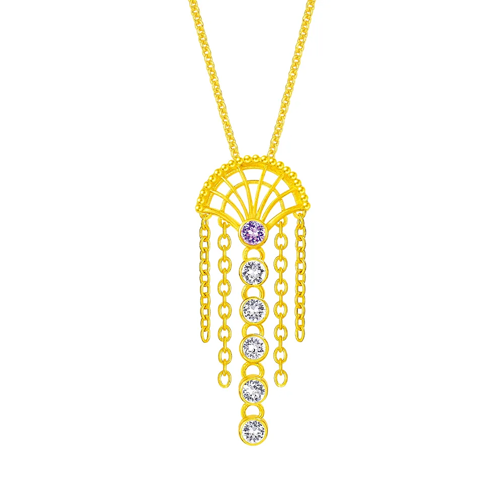 【Just Gold 鎮金店】雋藝 Linea 黃金吊墜(不含鍊)