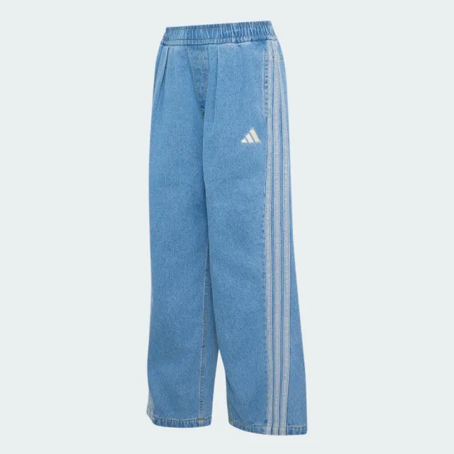 【adidas 愛迪達】長褲 女 休閒褲 丹寧 寬鬆版型 亞規 ST DNM WSH PT 水洗藍 KV0619(L5243)