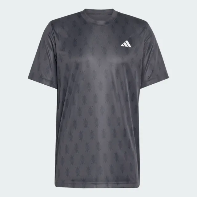 【adidas 愛迪達】短袖上衣 男 訓練 慢跑 吸濕排汗 亞規 CLUB GRAPH TEE 黑 KS8307(S3464)