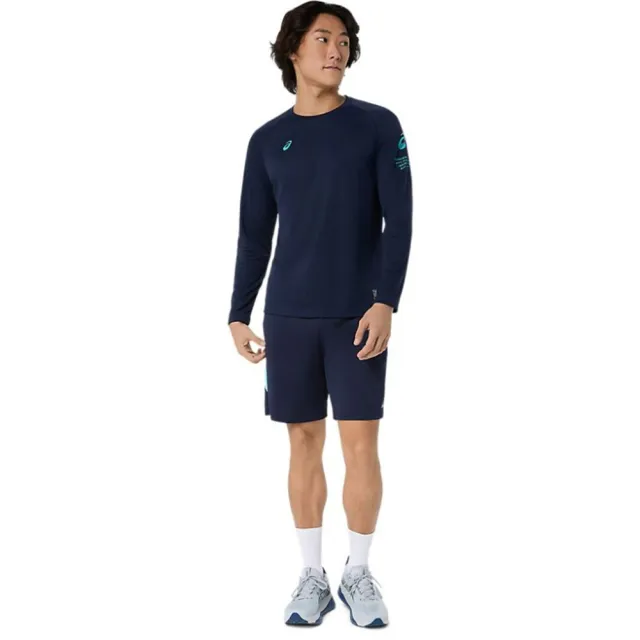 【asics 亞瑟士】長袖上衣 男 女 訓練 慢跑 藍 2033C187-400