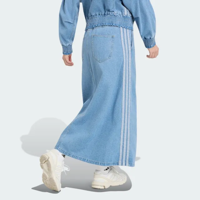 【adidas 愛迪達】長裙 女 運動裙 丹寧 亞規 ST DNM WSH SK 水洗藍 KV0622