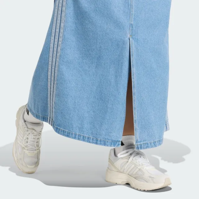 【adidas 愛迪達】長裙 女 運動裙 丹寧 亞規 ST DNM WSH SK 水洗藍 KV0622