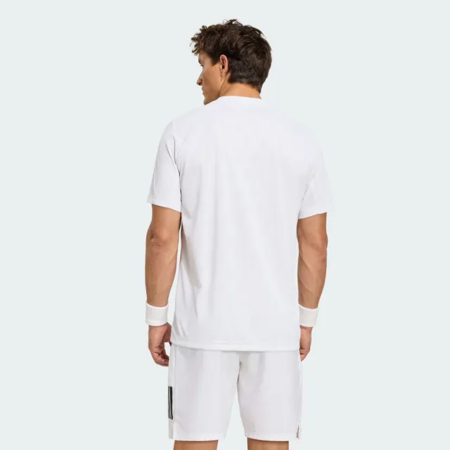【adidas 愛迪達】短袖上衣 男 訓練 慢跑 吸濕排汗 亞規 CLUB GRAPH TEE 白 KS8271
