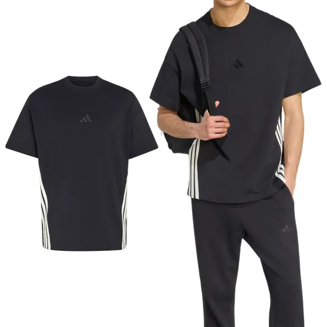 【adidas 愛迪達】M Ak 3S Tee Lo 男款 黑色 棉質 T恤 運動 休閒 短袖 KF2428