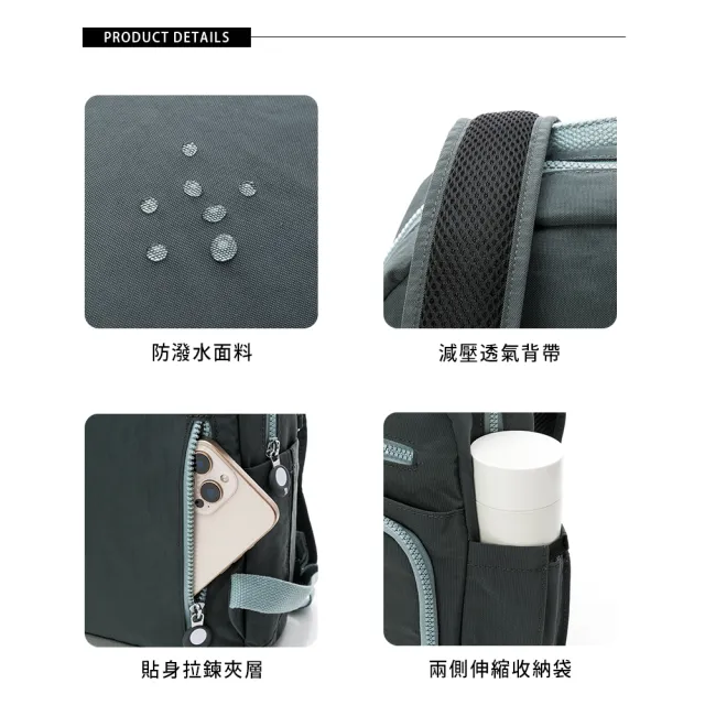 【金安德森】迷霧森林 多功能隔層小款後背包(灰色)