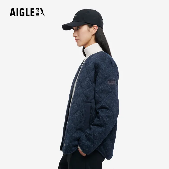 【AIGLE】女 刷毛保暖外套｜AG-5A228A057 深藍(女外套 保暖外套 刷毛外套 刷毛衣 鋪棉外套)