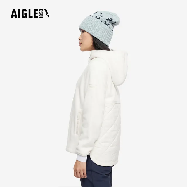 【AIGLE】女 POLARTEC 刷毛保暖外套｜AG-5A230A131 米白(女外套 保暖外套 刷毛外套 刷毛衣)