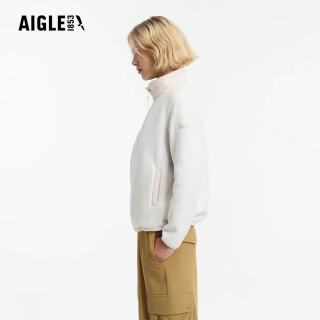 【AIGLE】女 POLARTEC 刷毛保暖外套｜AG-5A231A133 灰白(女外套 保暖外套 刷毛外套 刷毛衣)