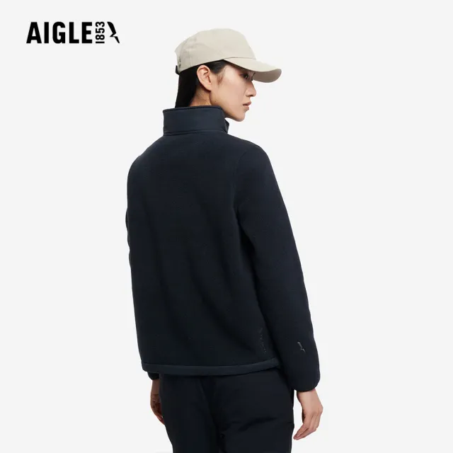 【AIGLE】女 POLARTEC 刷毛保暖外套｜AG-5A231A100 黑色(女外套 保暖外套 刷毛外套 刷毛衣)