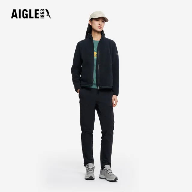 【AIGLE】女 POLARTEC 刷毛保暖外套｜AG-5A231A100 黑色(女外套 保暖外套 刷毛外套 刷毛衣)