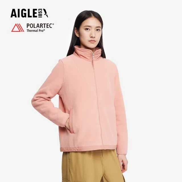 【AIGLE】女 POLARTEC 刷毛保暖外套|AG-5A231A026 深粉紅(女外套 保暖外套 刷毛外套 刷毛衣)