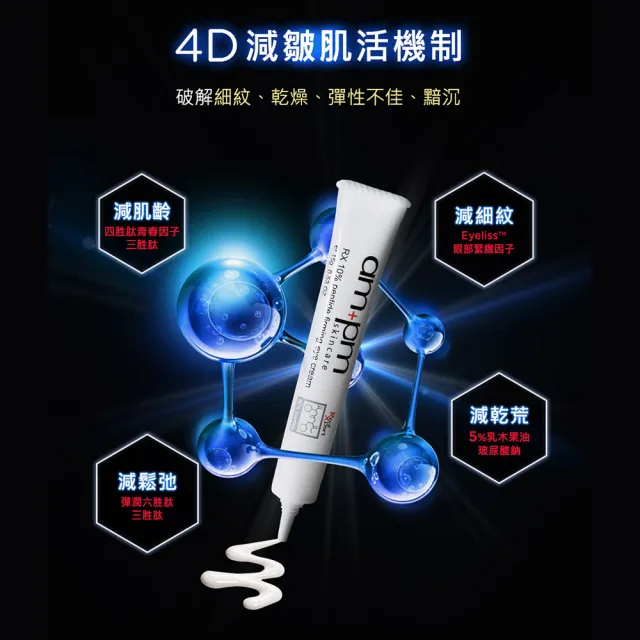 【ampm 牛爾】RX10倍胜肽抗皺眼霜15gx3入組(淡化細紋黯沉)