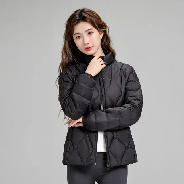 【巴黎精品】極速出貨 真羽絨90%鴨絨輕羽絨外套羽絨衣夾克(立領保暖短款修身女外套6色a1hd5 2B)