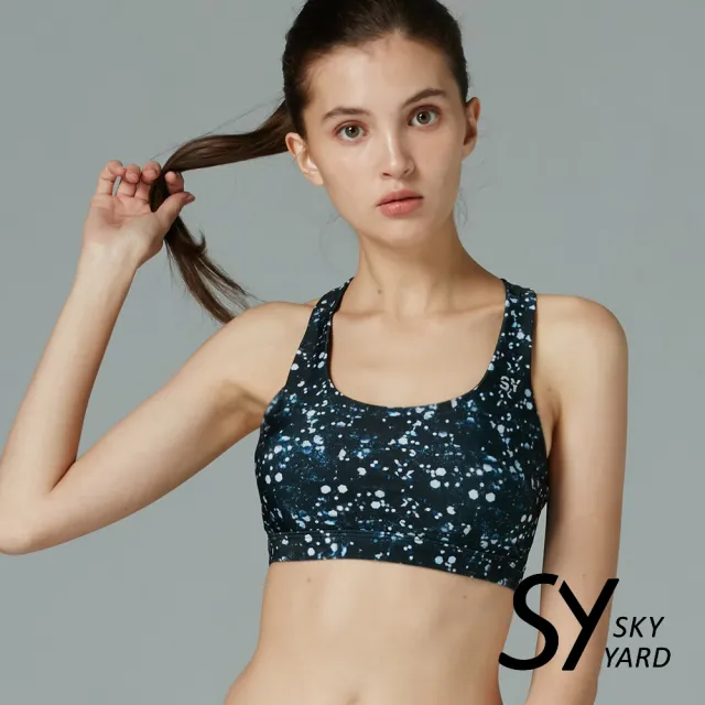 【SKY YARD】防摩擦美背設計中強度運動內衣-星空黑