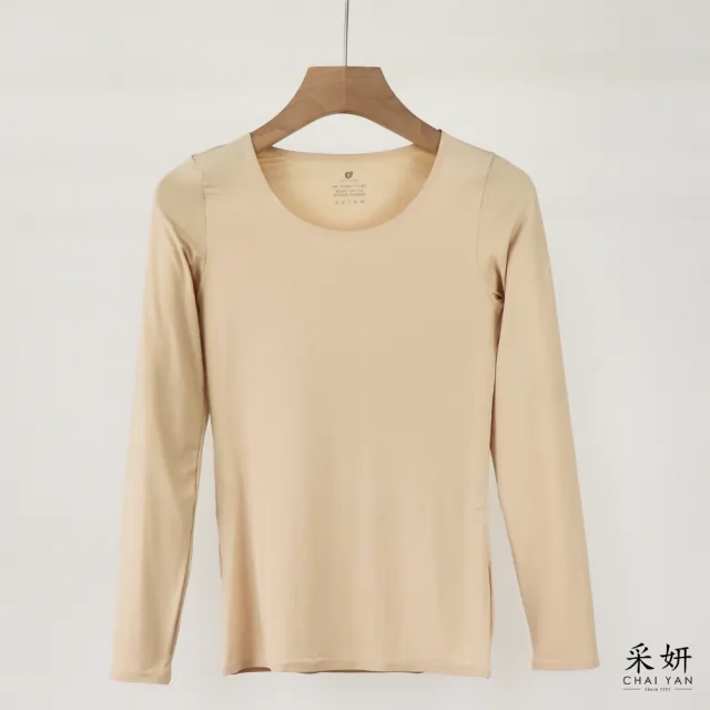 【CHAI YAN 采妍】粉底感素面發熱內搭衣(秋冬女裝/中大尺碼/內搭/發熱/保暖/親膚)