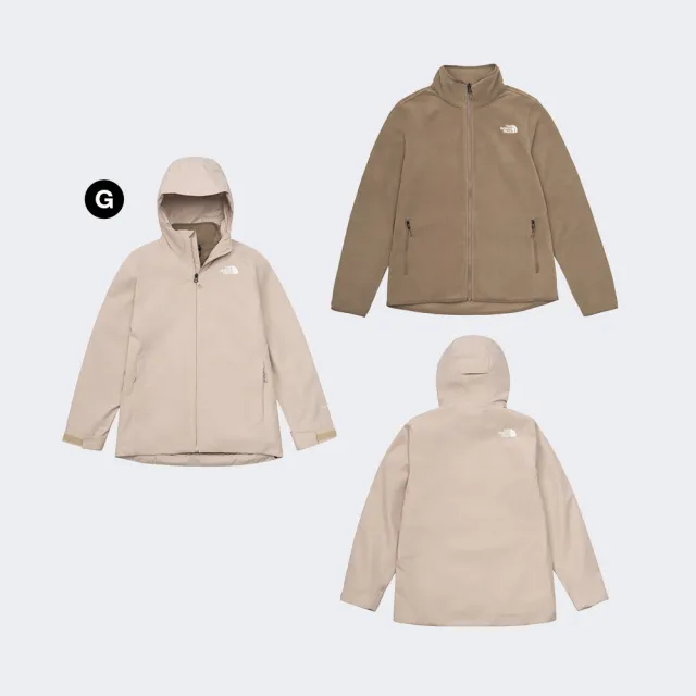 【The North Face】線上獨家款｜男女款防水抓絨內裡DRYVENT三合一外套 (多款任選)