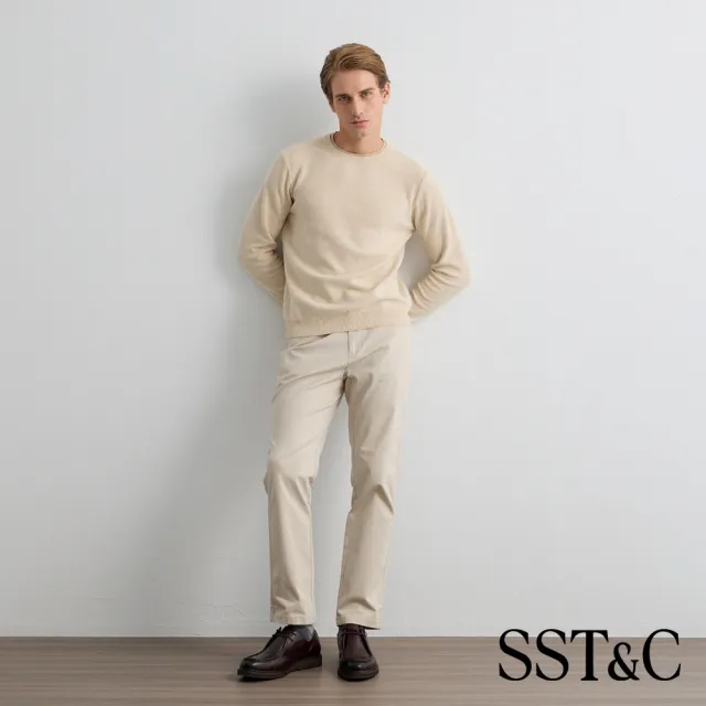 【SST&C】男裝_米杏色雙層撞色圓領針織上衣81126917011(限時85折)