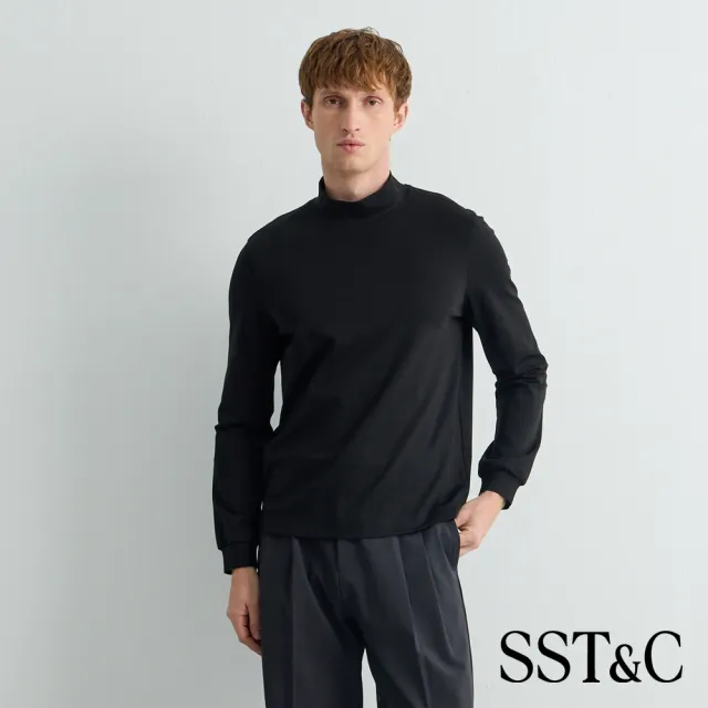 【SST&C】男裝_經典黑萊賽爾棉高領修身內搭上衣81126919009(限時85折)