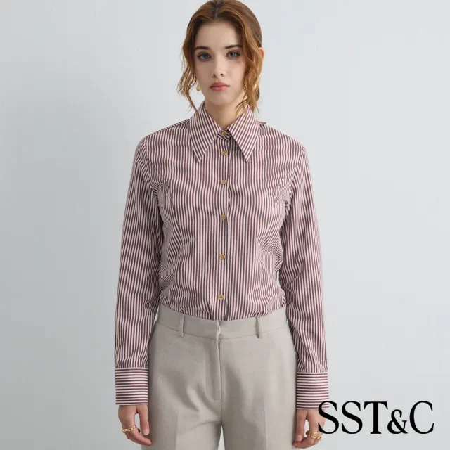 【SST&C】女裝_條紋印花修身版襯衫82126905001(限時85折)