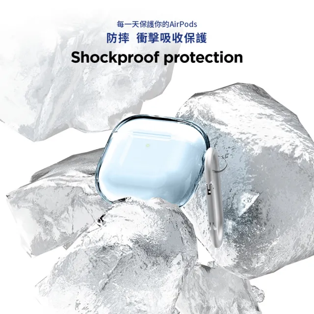 【Elago】AirPods 5/4 無痕透明保護殼 附扣環(防撞/防摔)