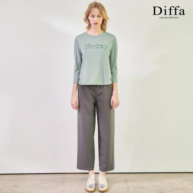 【Diffa】美型剪裁鬆緊腰長褲-女