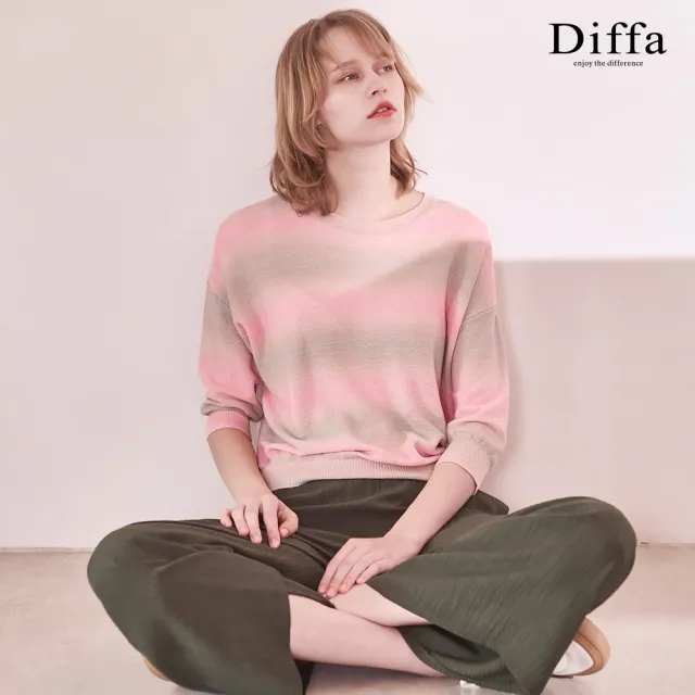 【Diffa】楊柳鬆緊腰長寬褲-女