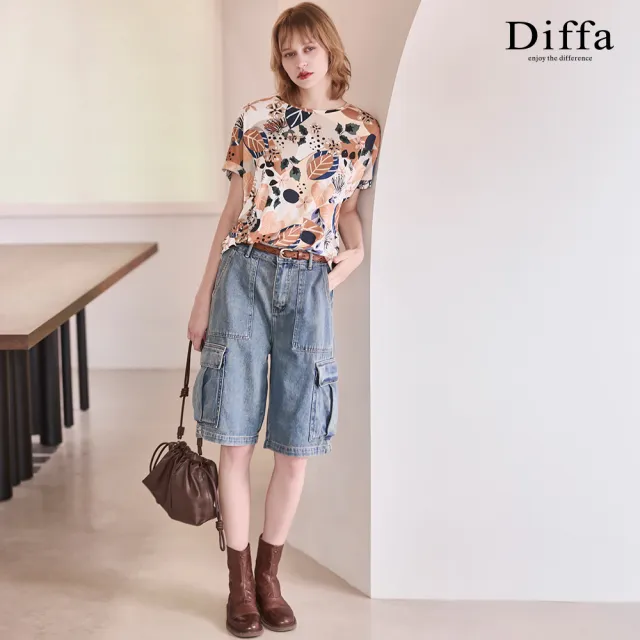 【Diffa】桔花連袖針織衫-女