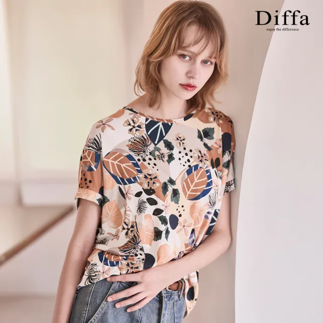 【Diffa】桔花連袖針織衫-女