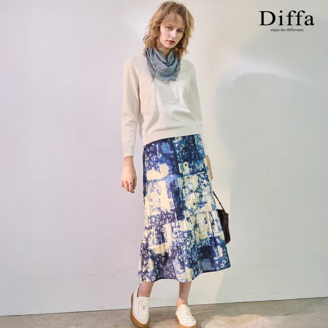 【Diffa】ART緹花縫珠繡線衫-女