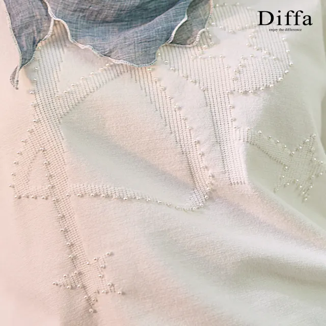 【Diffa】ART緹花縫珠繡線衫-女