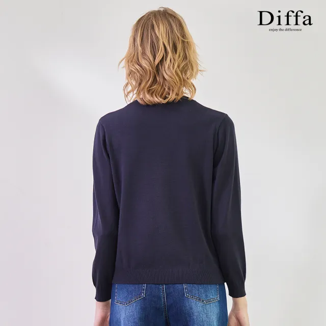 【Diffa】ART緹花縫珠繡線衫-女