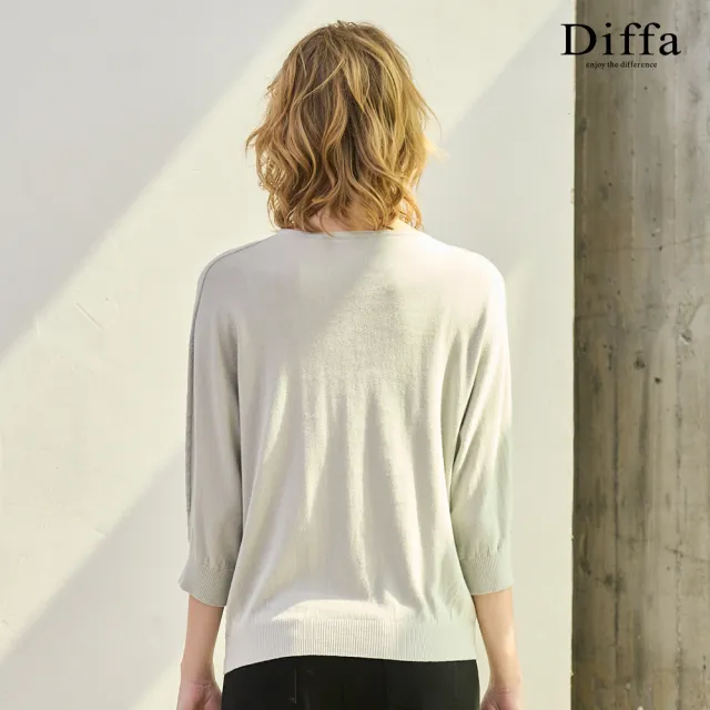 【Diffa】立體織紋連袖線衫-女