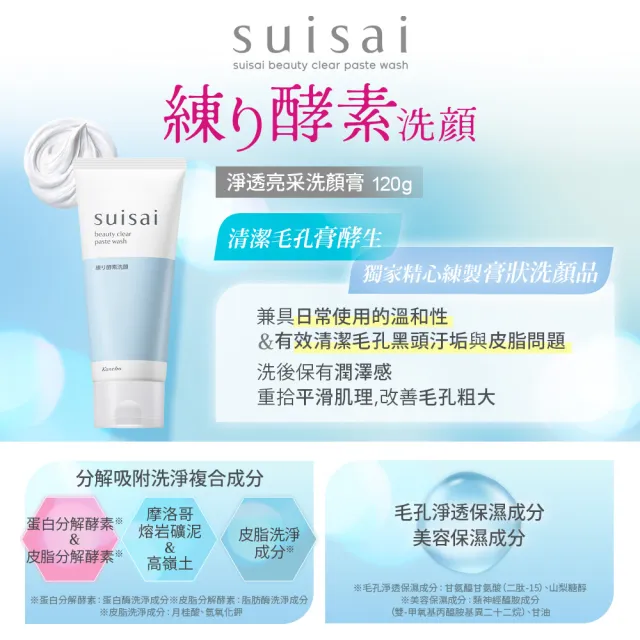 【Kanebo 佳麗寶】suisai 淨透亮采洗顏膏 120g