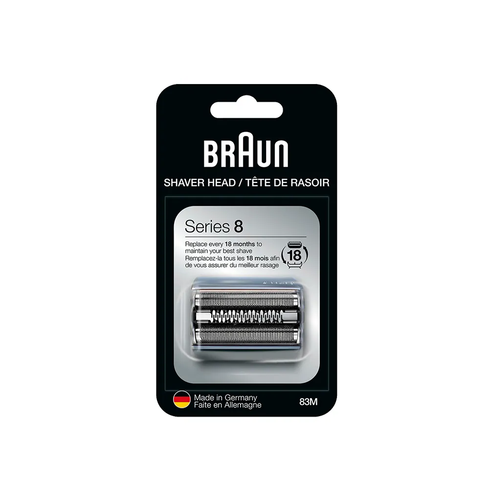 【BRAUN 百靈】刀頭刀網組-銀 83M(德國原裝公司貨 電動刮鬍刀專用) 8系列