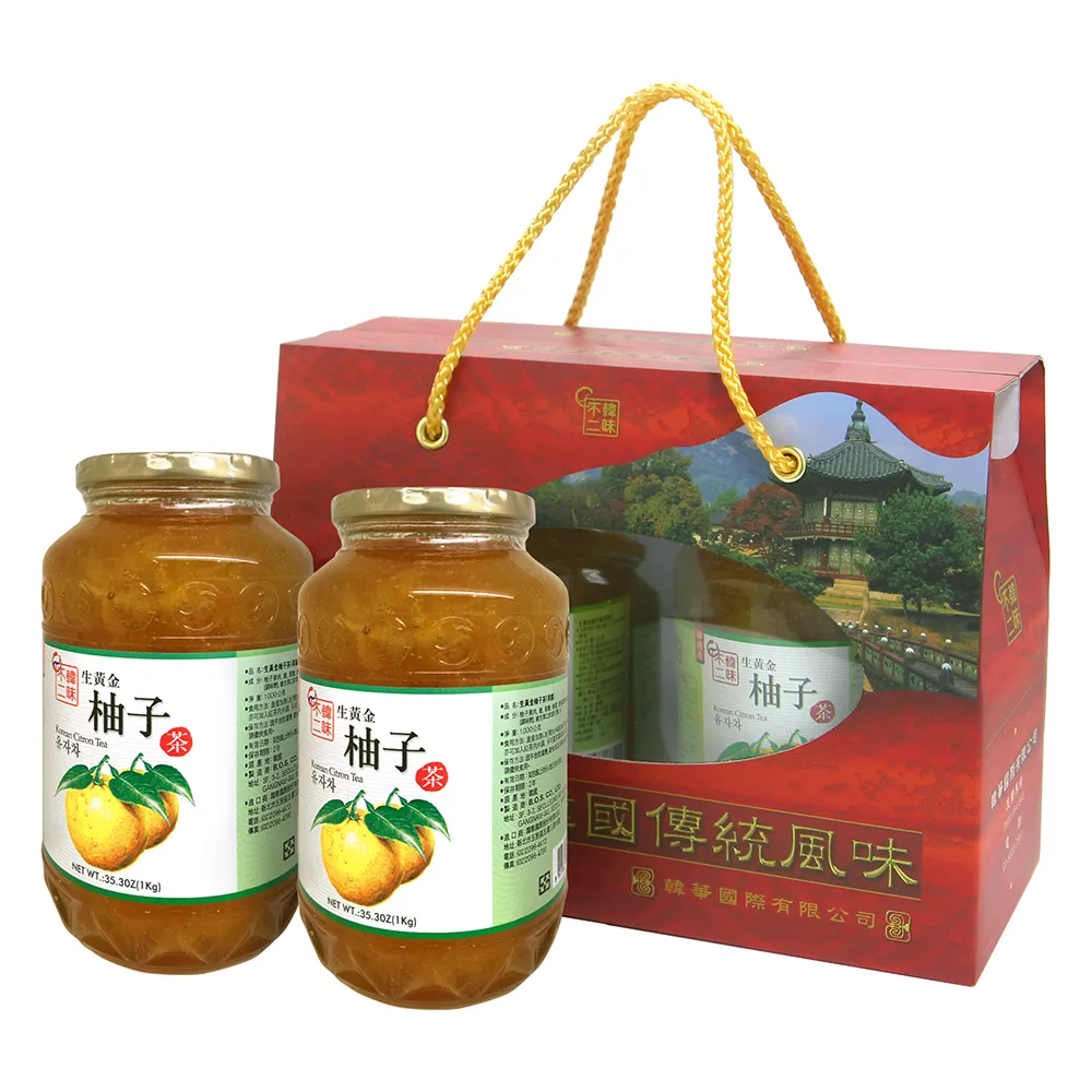 【韓味不二】韓國 生黃金柚子茶禮盒1kgx2入(送禮推薦/節慶送禮/春節禮盒/端午送禮/中秋送禮/中秋禮盒)