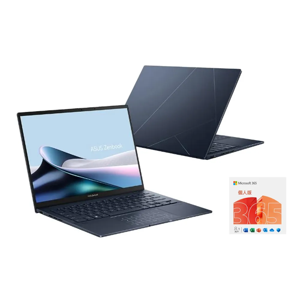 【ASUS 華碩】微軟M365組★14吋Ultra7輕薄AI筆電(ZenBook UX3405CA/Ultra7-255H/16G/512G/W11/EVO/OLED)