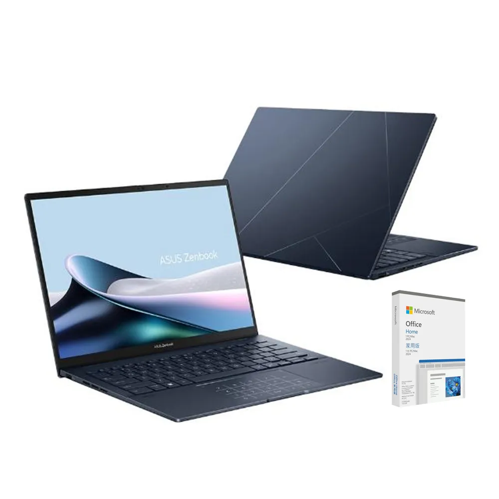 【ASUS 華碩】Office2024組★14吋Ultra7輕薄AI筆電(ZenBook UX3405CA/Ultra7-255H/16G/512G SSD/EVO/OLED)