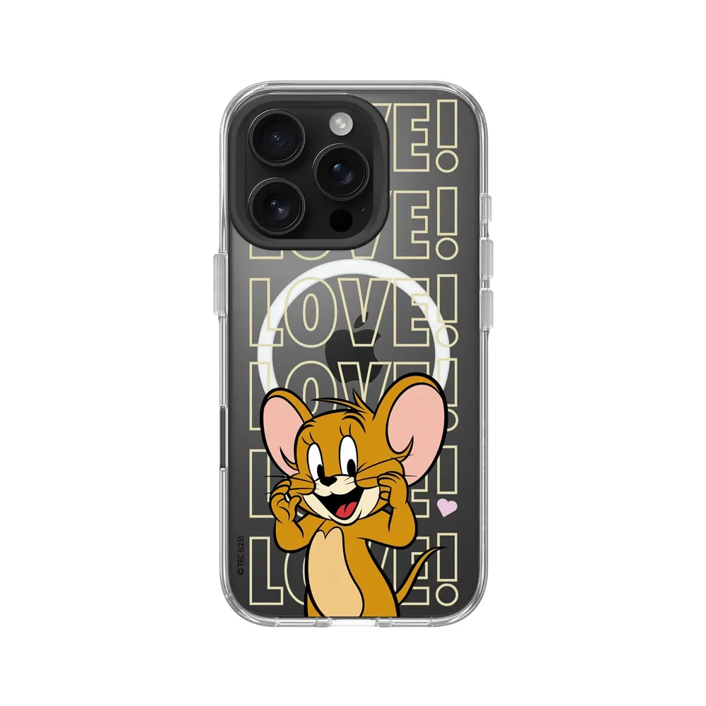 【RHINOSHIELD 犀牛盾】iPhone 16系列Clear MagSafe兼容透明防摔磁吸手機殼/傑利鼠愛心(湯姆貓與傑利鼠)